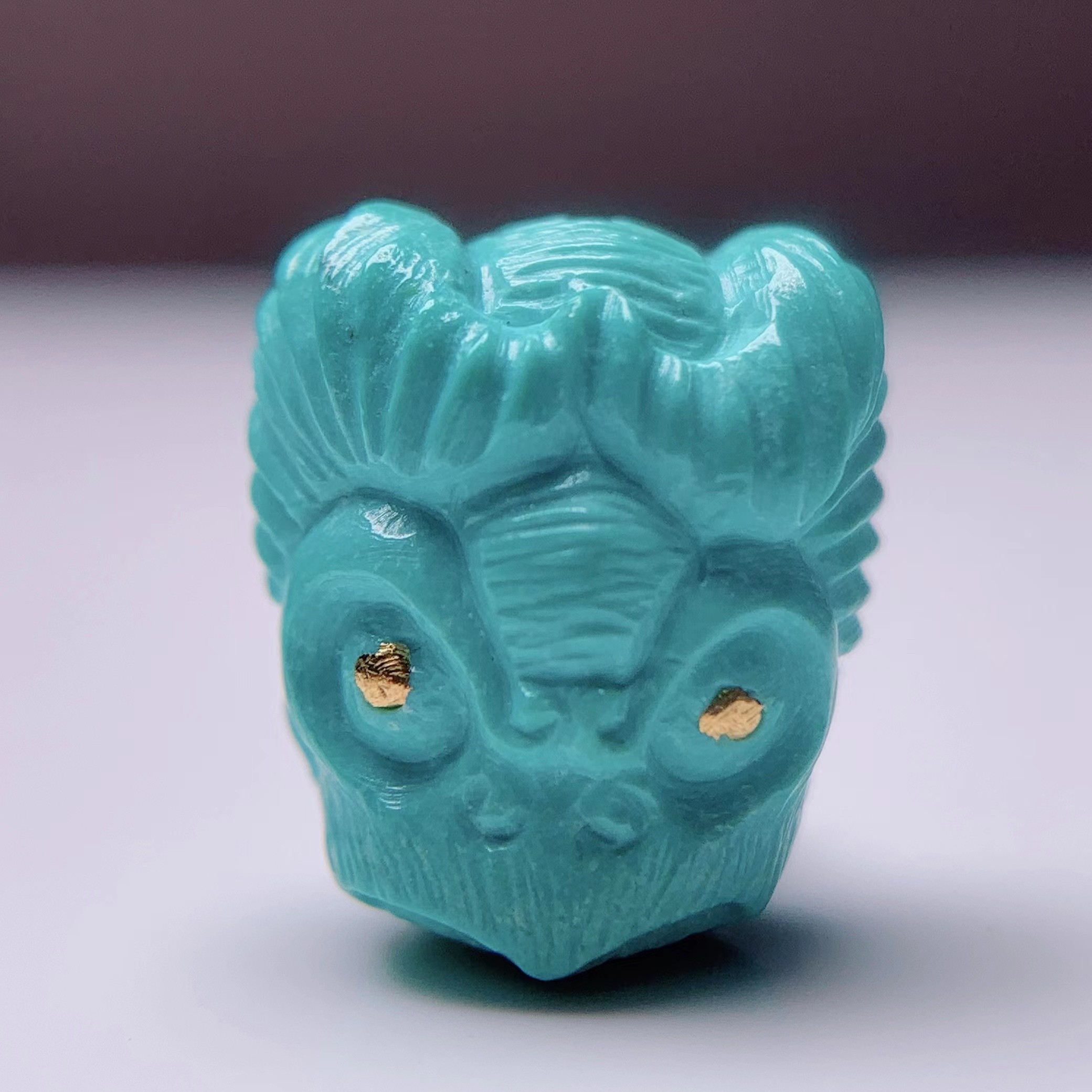 湖北十堰原矿绿松石大鹏鸟配饰老型圆珠桶珠三通星月手串108骷髅