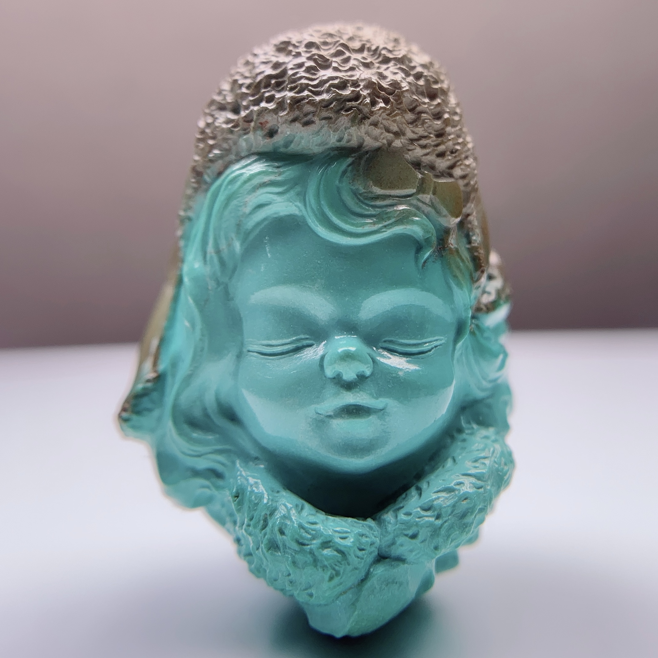 湖北原矿童趣俏色巧雕吊坠三通圆珠老型手串108星月手工玉化通透