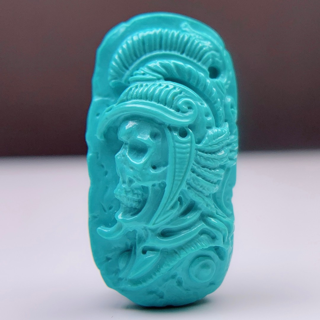 十堰原矿绿松石恶灵骑士老型圆珠桶珠星月三通平安扣手串108配饰