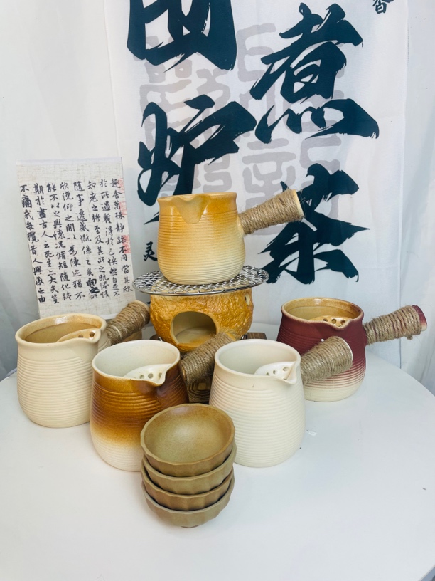 围炉煮茶罐罐茶壶烤茶罐烤奶茶露营温茶器茶具陶泥炉子网红侧把壶