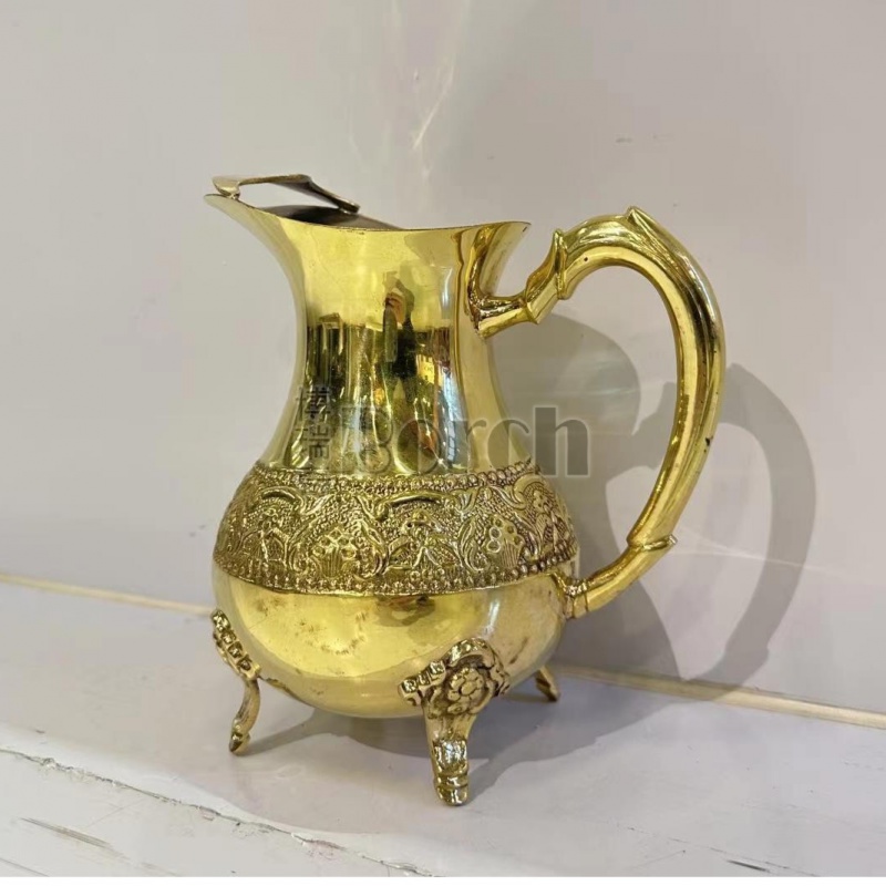 【博瑞奇/BORCH】06741  金色酒壶铜壶铜摆件长20宽13高19cm
