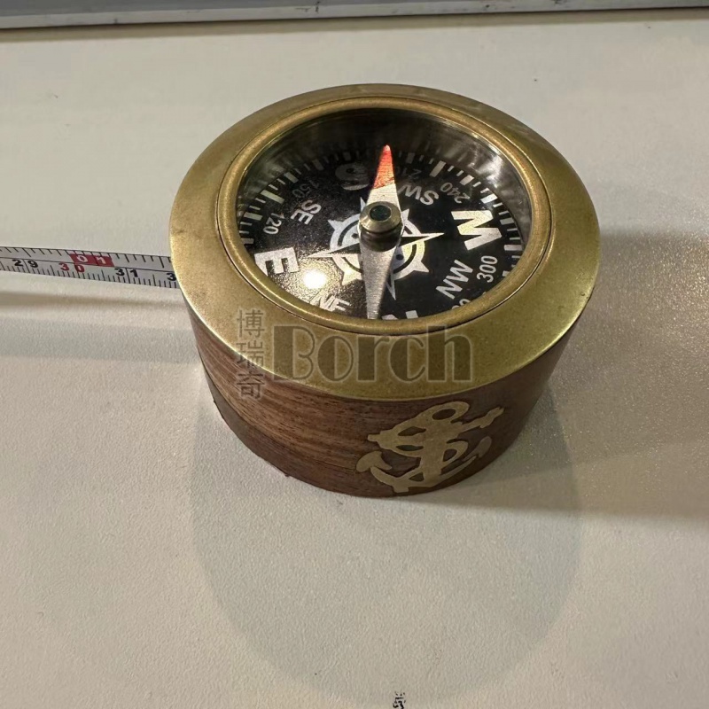 BORCH/博瑞奇黄铜实木卷尺指南针二合一家居饰品摆件（06558）