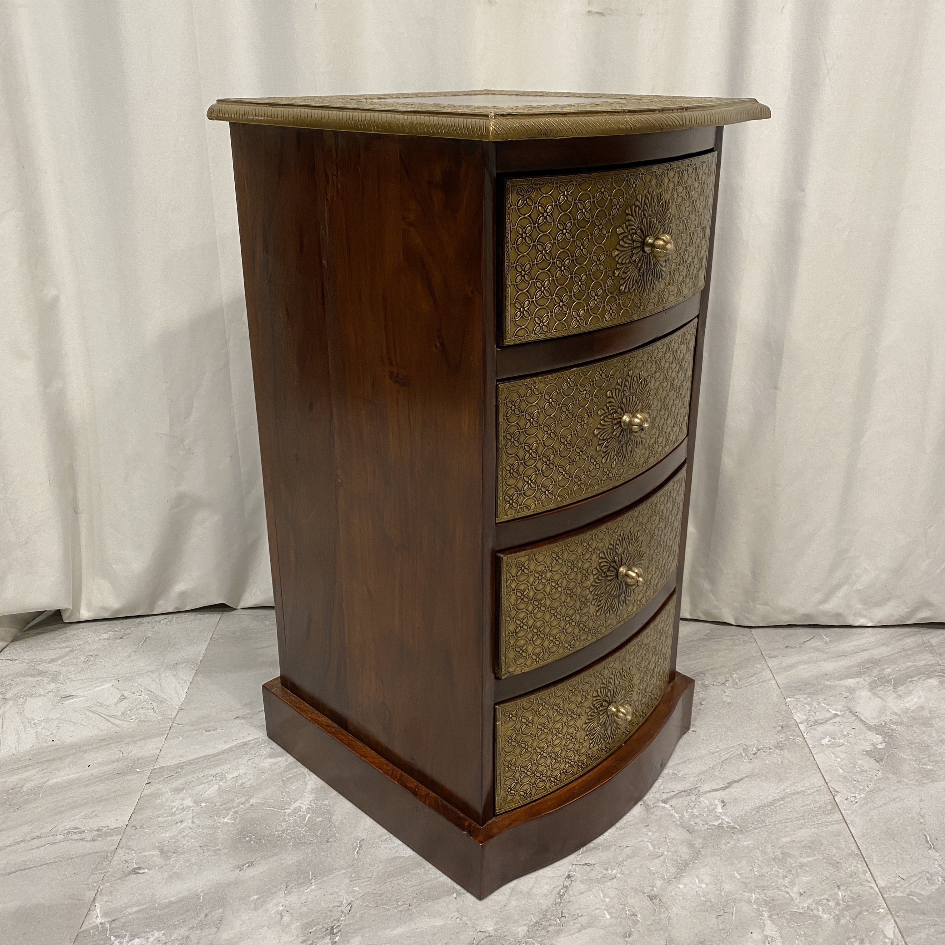 308博瑞奇黄檀木嵌铜餐边柜四抽斗柜客厅置物玄关柜（08823）