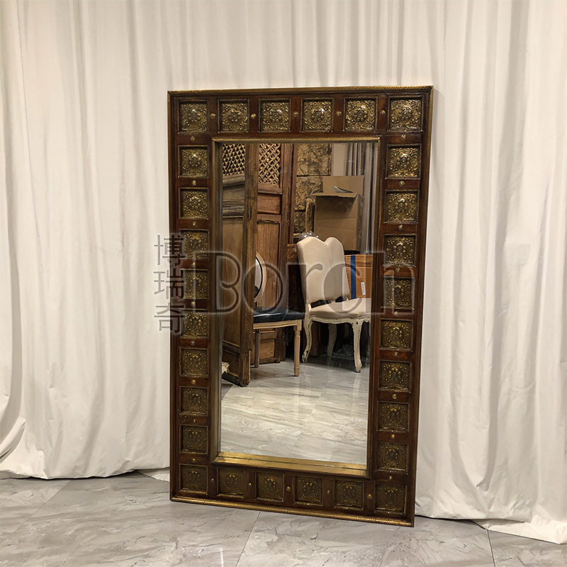 BORCH/博瑞奇进口镜子实木老木镜子装饰落地摆件（08476）