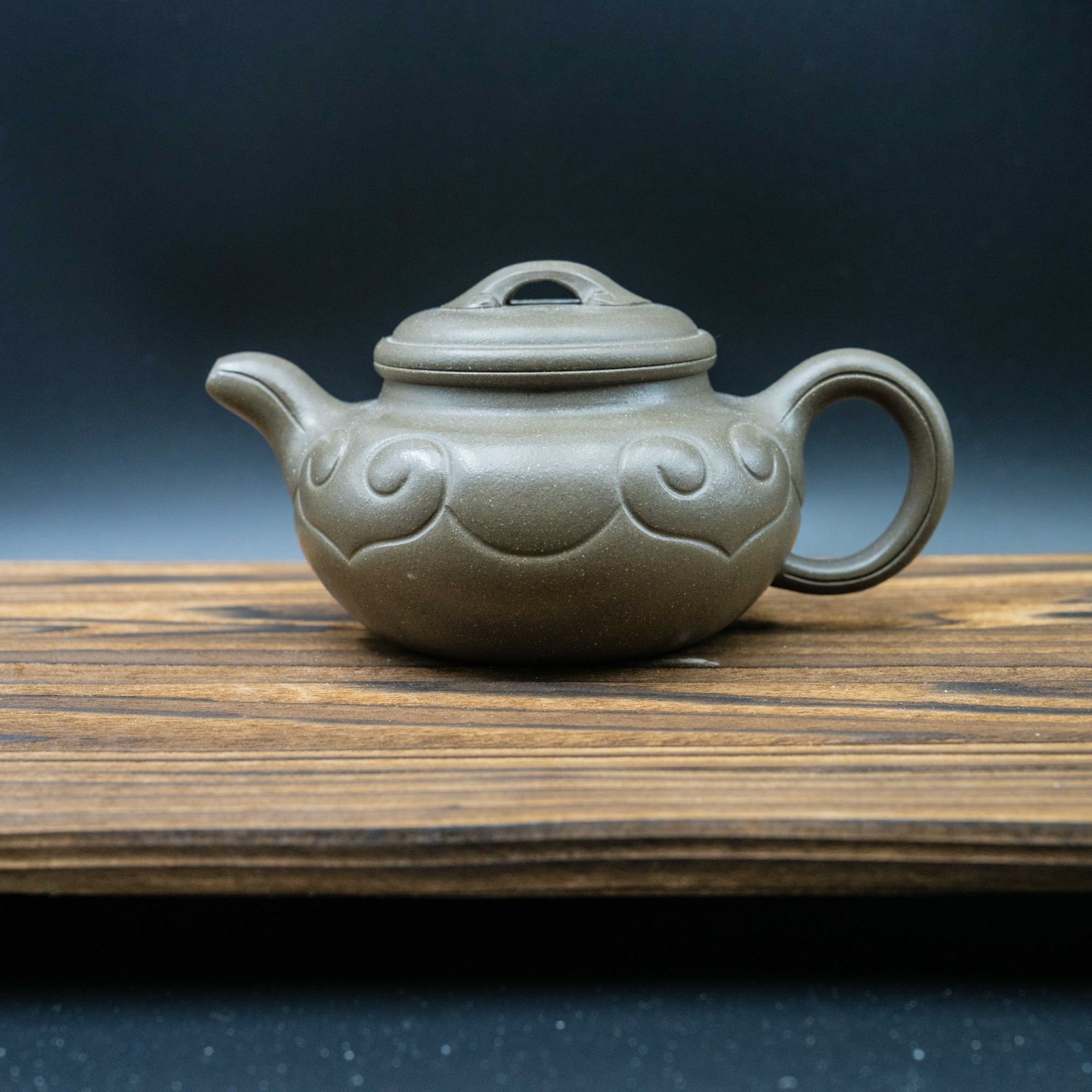 【大水潭梨皮青段·仿古如意】240cc青段泥老壶仿古壶天青如意壶纯手