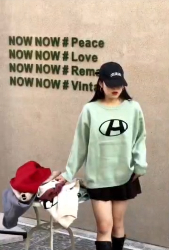 秋冬新款大码9930-4时尚高级显白特殊印花圆领上衣