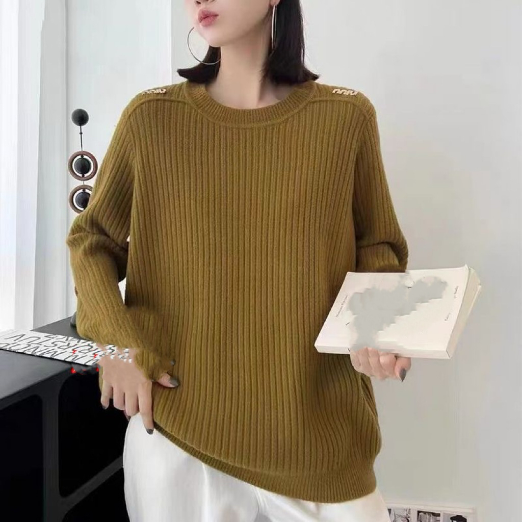 秋冬新款大码5398-1打底衫女宽松遮肚洋气针织衫毛衣上衣女