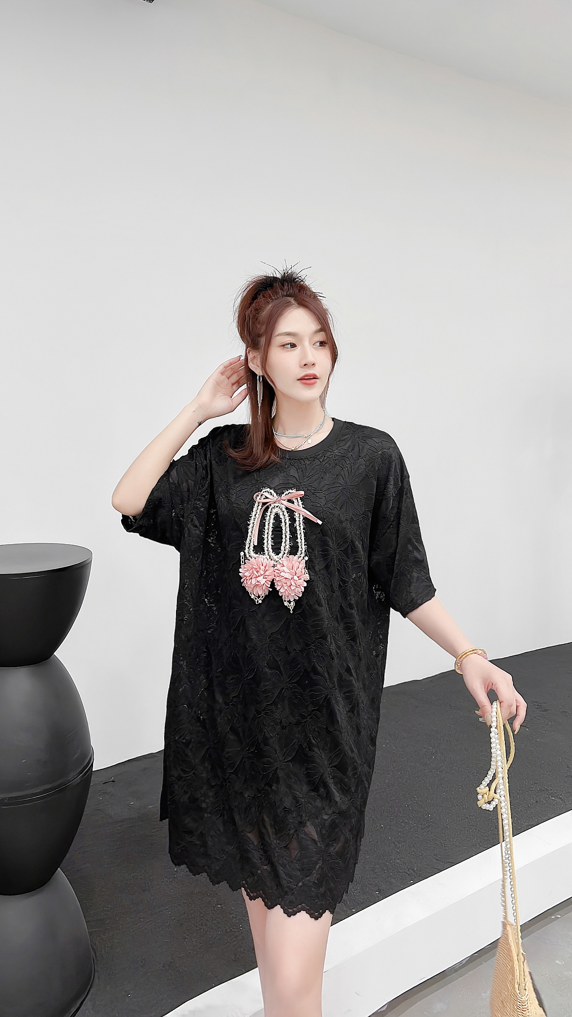 新款大码2481百搭休闲韩版设计感时尚印花宽松潮流气质短袖