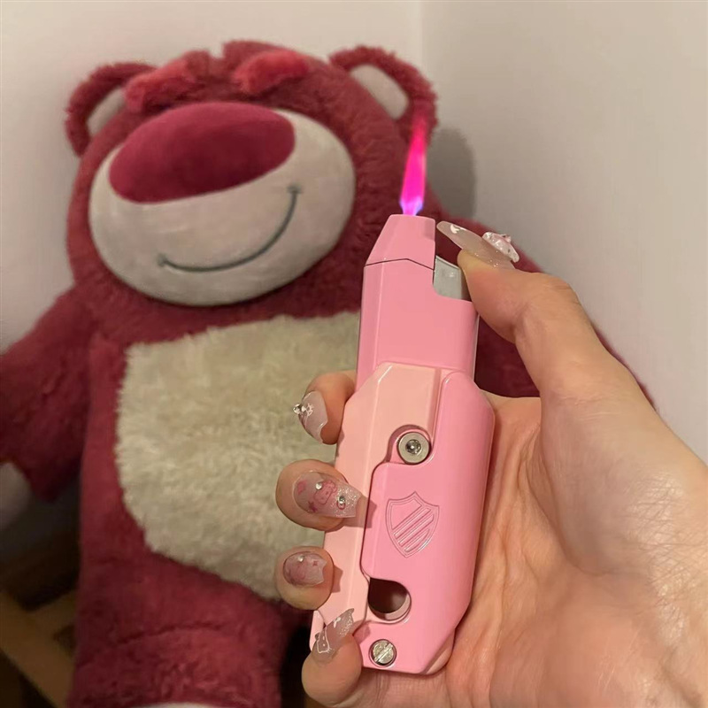 萝卜刀防风打火机网红创意可伸缩折叠防风打火机个性炫酷点烟器送
