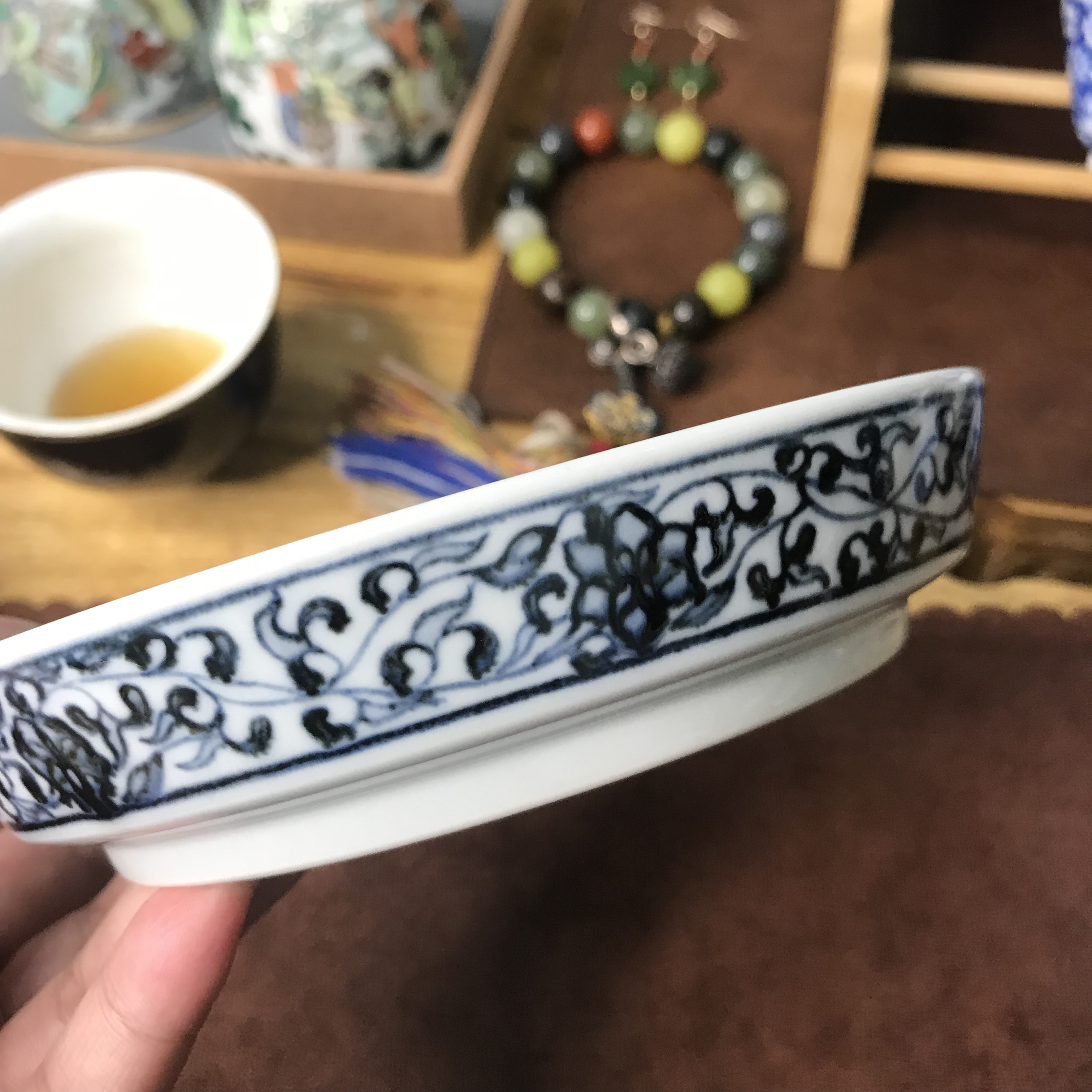 青花壶承全手工陶瓷