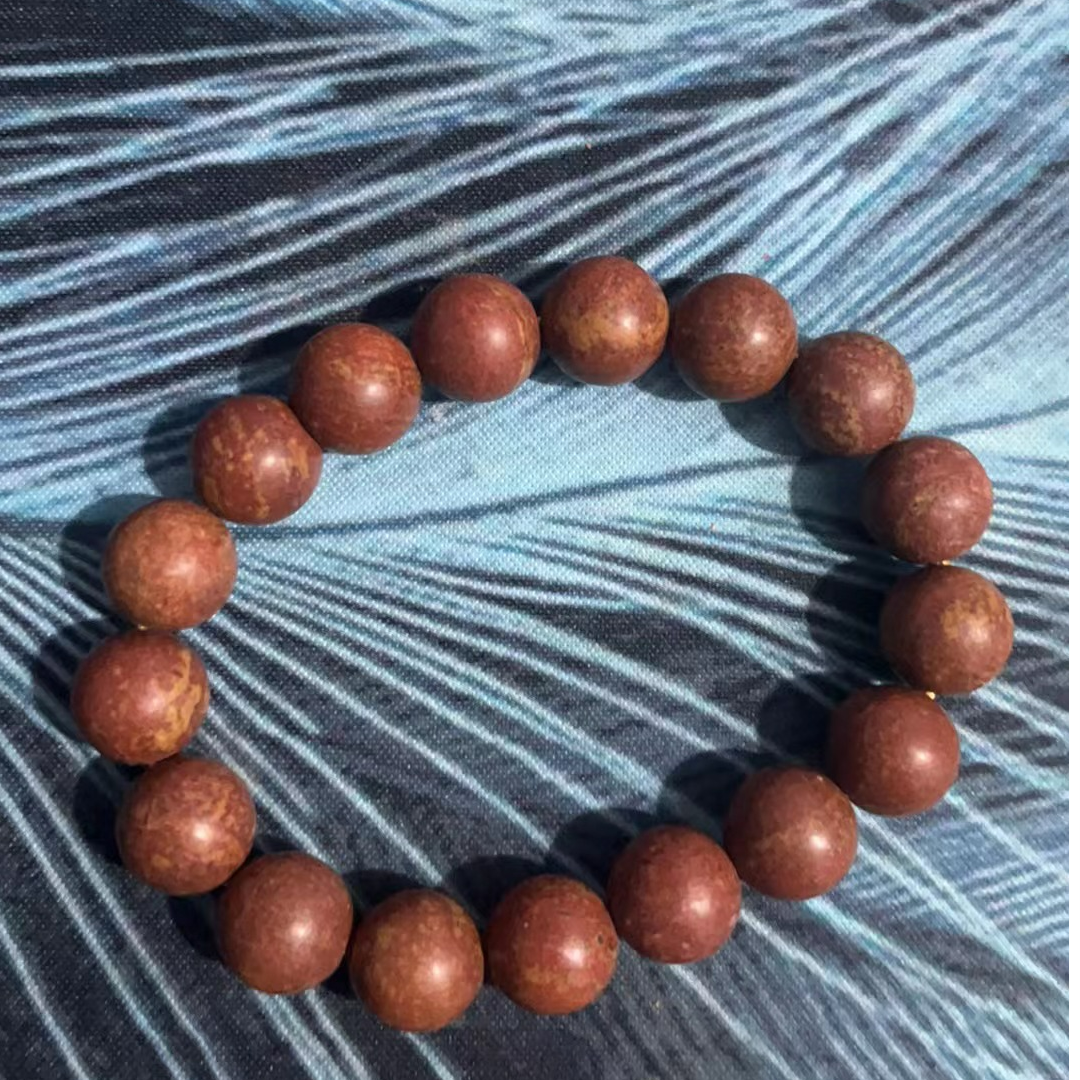 泗水红砭石手串（卡10）正品