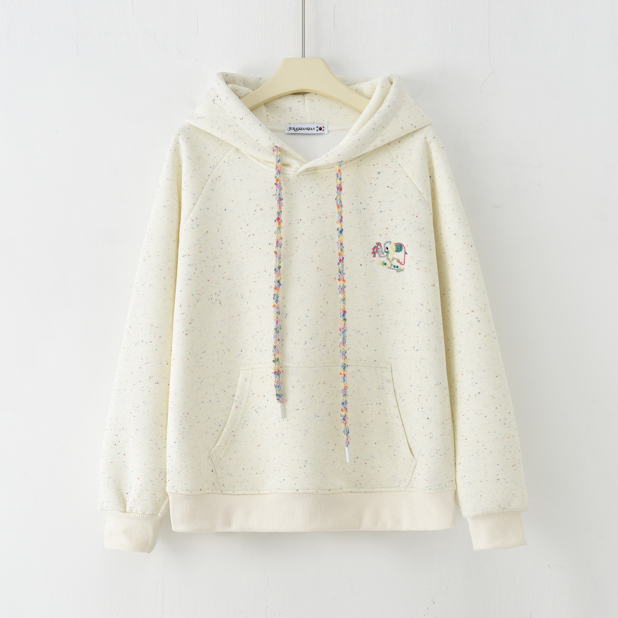 连帽彩棉卫衣长袖针织时尚休闲百搭女士宽松秋冬6093B