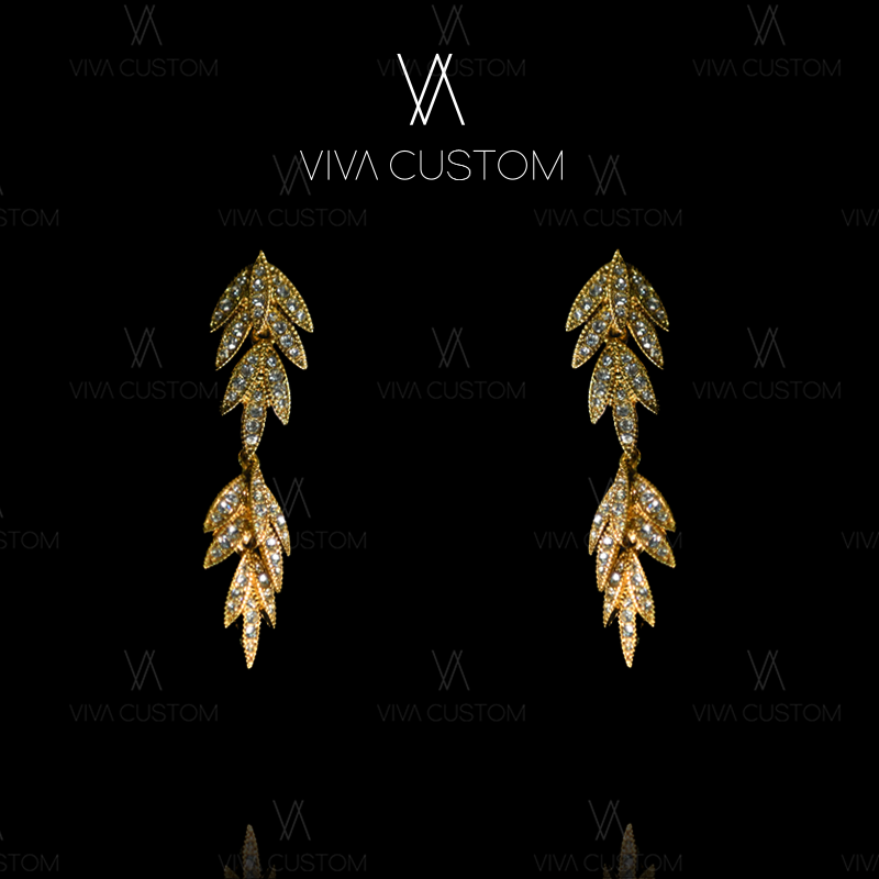 铜合金合成锆石耳饰 （璀璨星河系列）气质高级感流苏麦穗耳钉