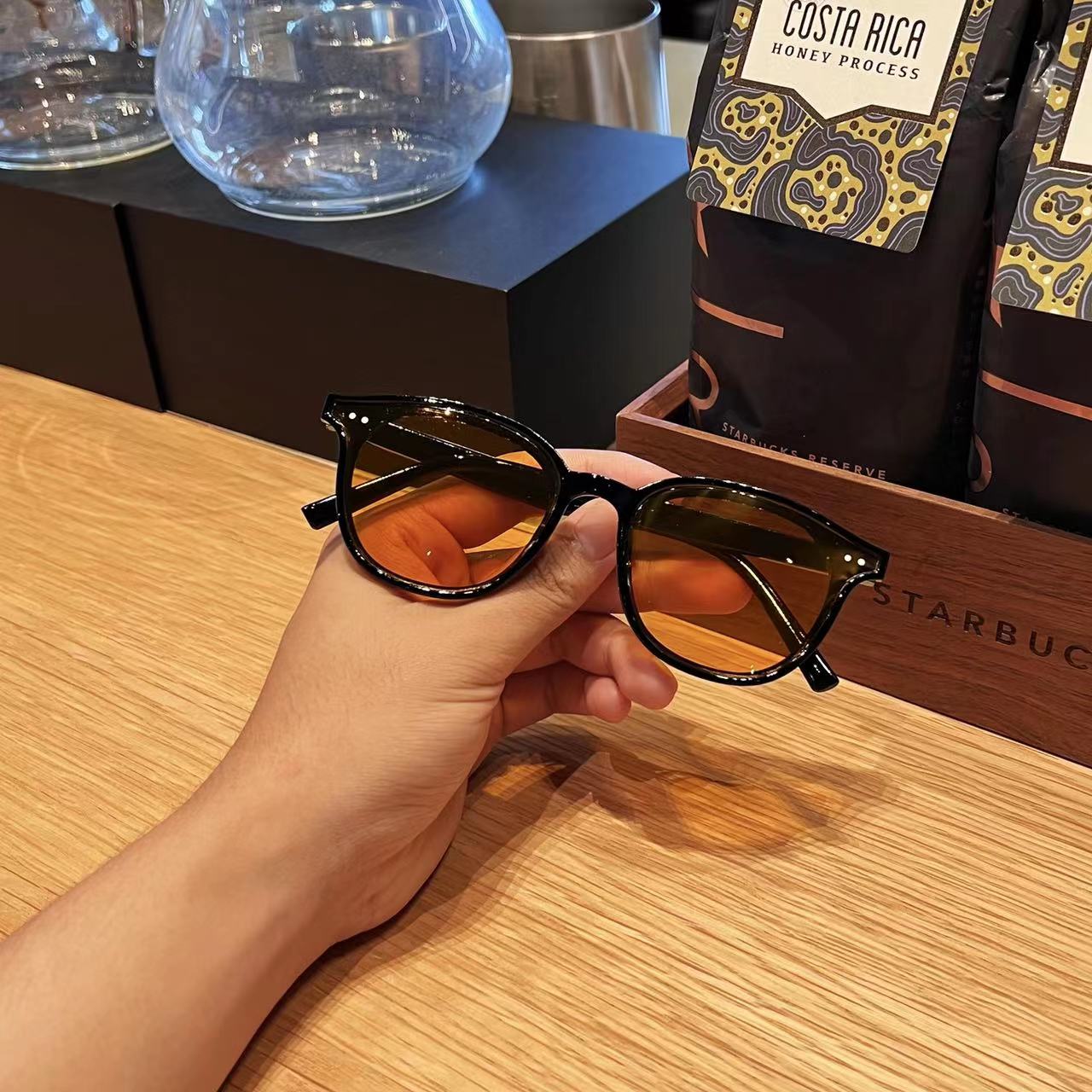 韩式百搭网红款街拍时尚粗框复古个性潮流高级感男女同款太阳眼镜