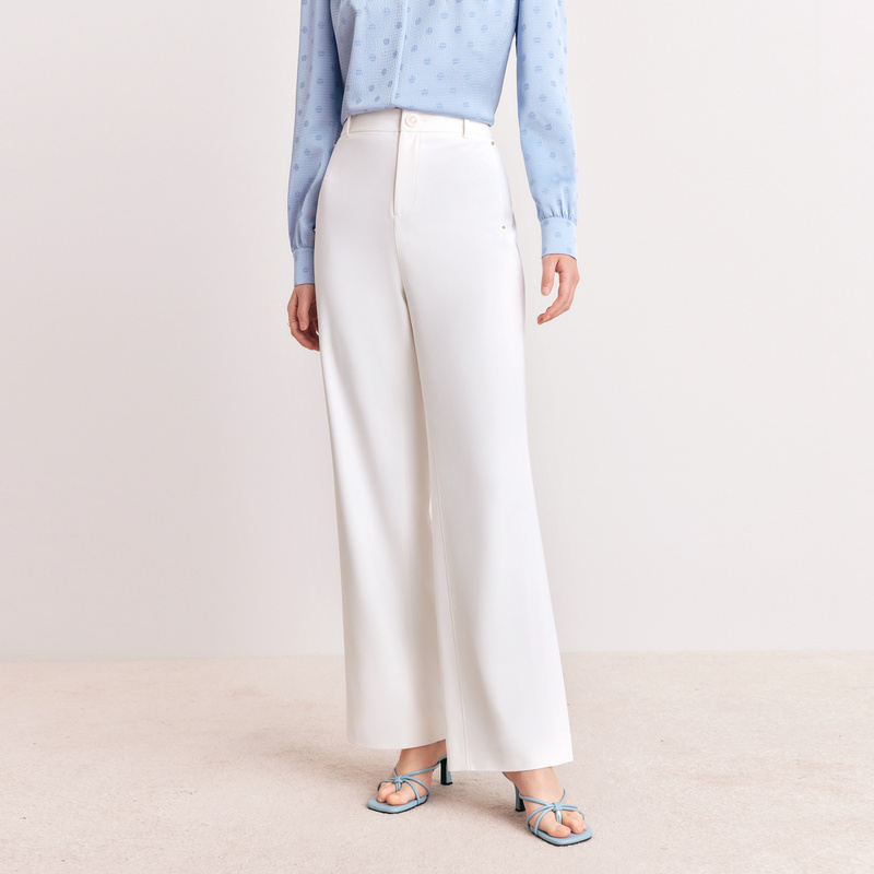 珂莱蒂尔老钱风轻职场时尚休闲宽松显瘦气质高腰裤子KV04170V1