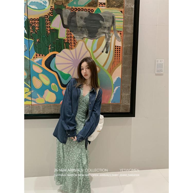 【7.31】冰丝衬衫凉感透氣盐系彩色牛仔 遮副乳XY0043A3750