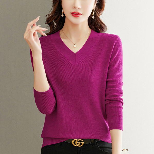 秋季新款时尚百搭显瘦洋气宽松套头长袖针织衫