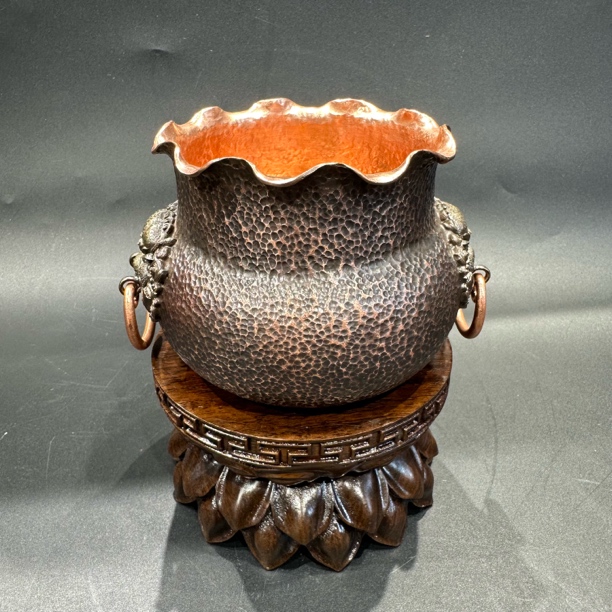 纯手工紫铜茶盂废水缸茶洗功夫茶具建水笔洗