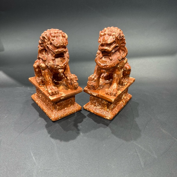 云南会泽非遗文化斑铜狮子摆件