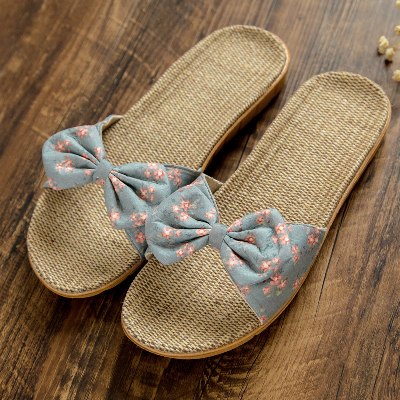 布艺尤尔康新款家居凉拖鞋居家室内耐磨亚麻拖鞋女士休闲家用拖鞋