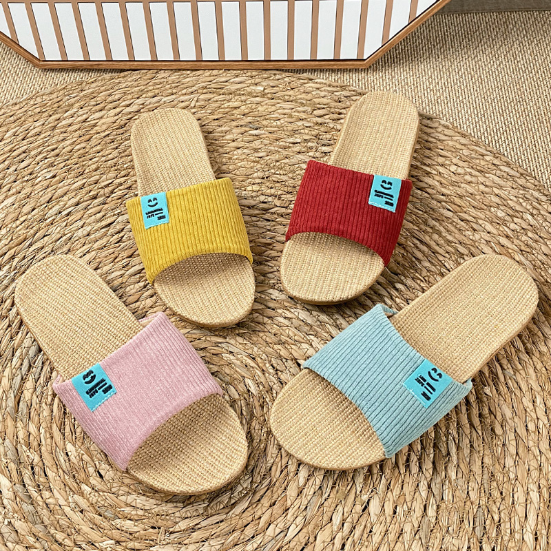 布艺新款四季亚麻拖鞋女夏季居家用情侣室内软底耐磨轻便凉拖鞋男