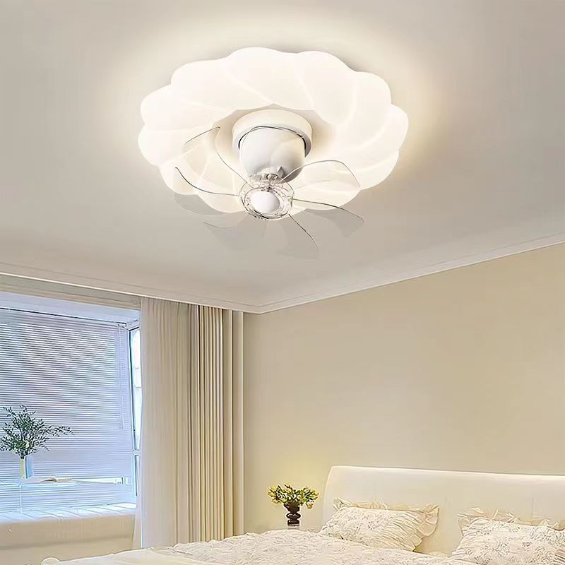 奶油风卧室风扇灯2024新款儿童房女孩子房间灯吊扇灯电风扇吸顶灯