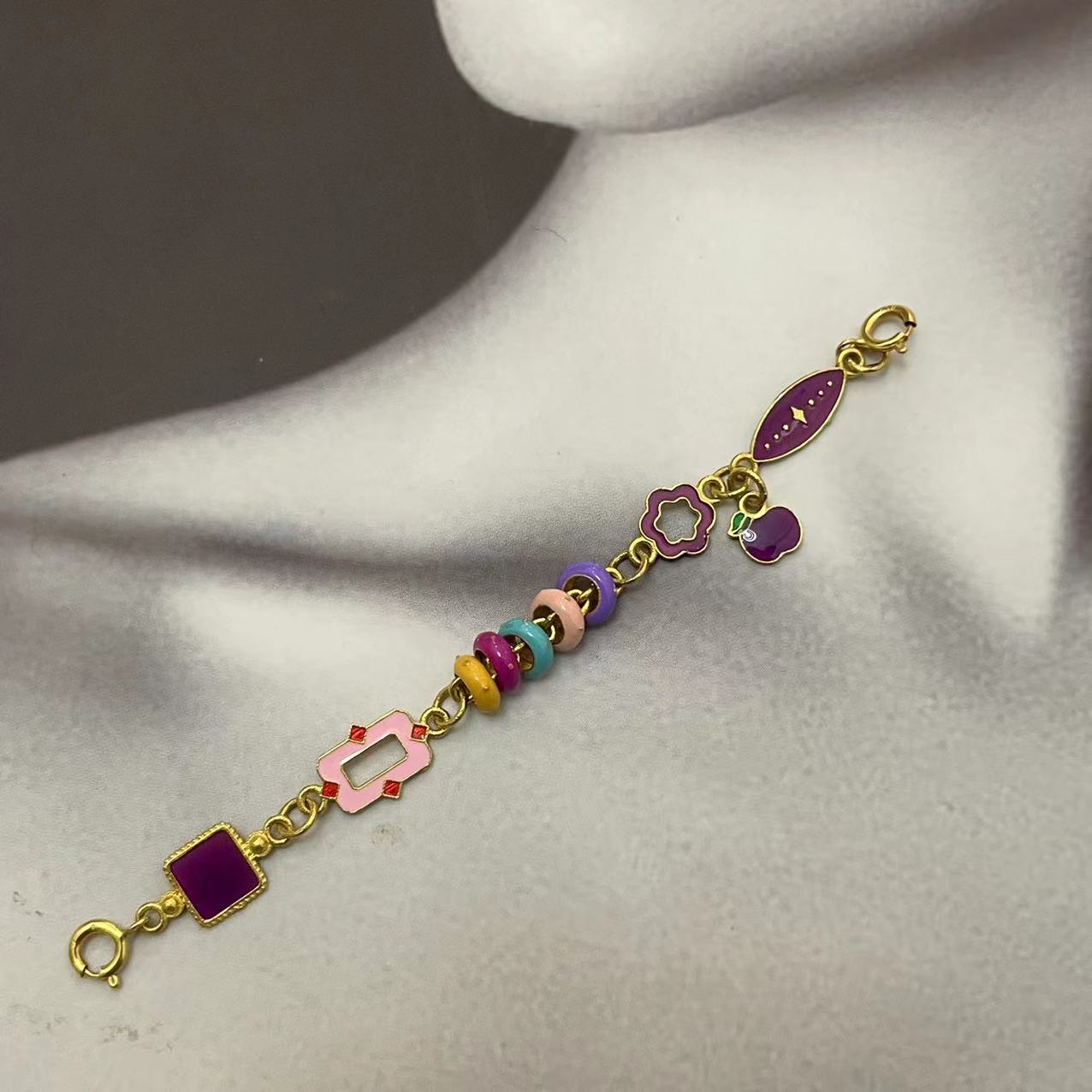 【AB】18k金缤纷延长链#9962