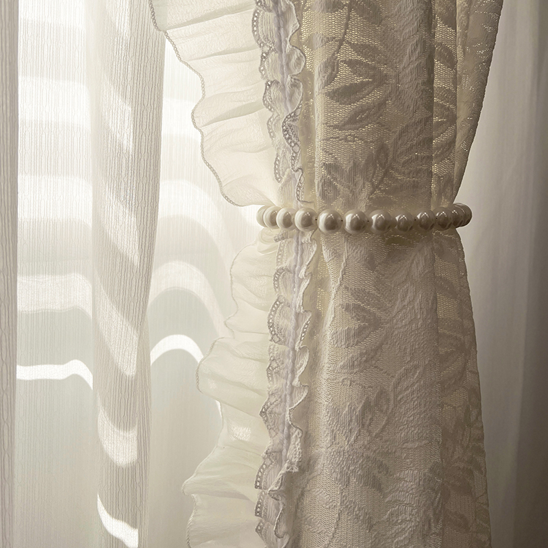 朝花 法式蕾丝花边朦胧光影制造者浪漫少女首选纱帘