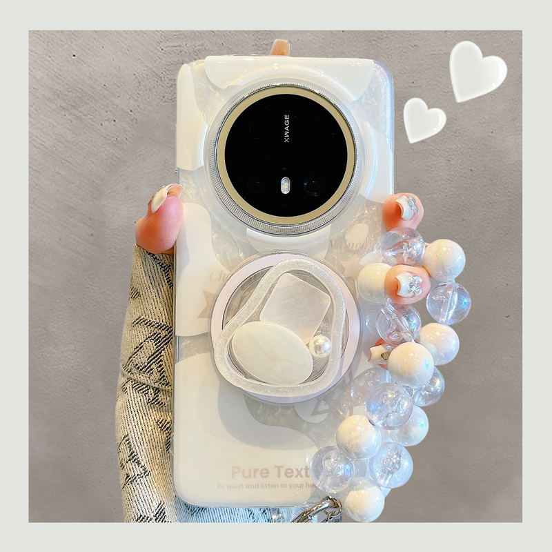 适用华为mate70pro手机壳pura70pro牛奶纹几何磁吸支架mate60/60p