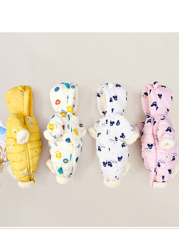 （粉丝专属）婴幼儿连体加绒加厚宝宝外出保暖爬服哈衣新生儿抱服3