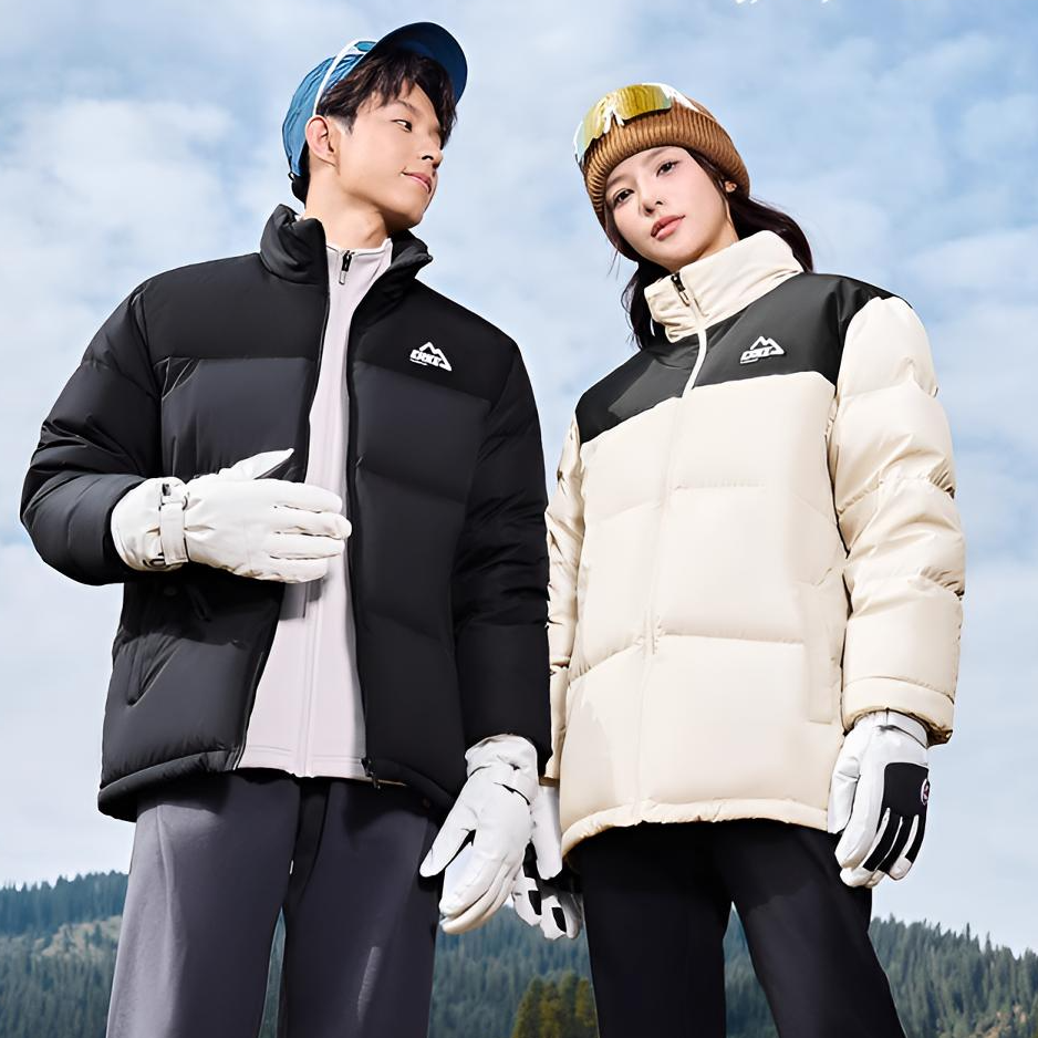 鸿星尔克羽绒服冬季男女防泼水羽绒衣防寒服驭光2情侣款夹克外套