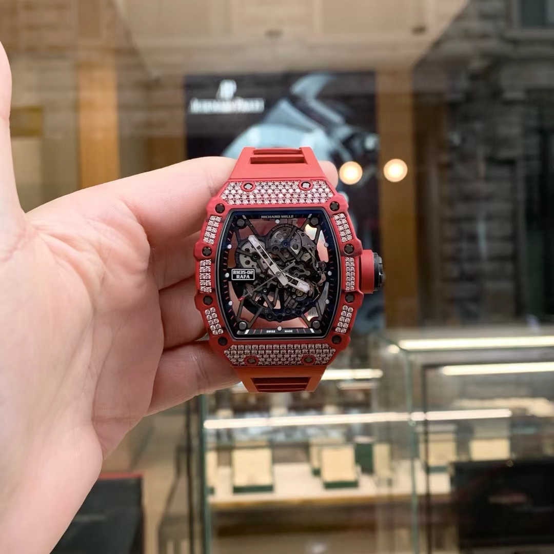 99新 理查德米尔 35-02小雪花钻49.94x44.5mm ntpt材质全镂空