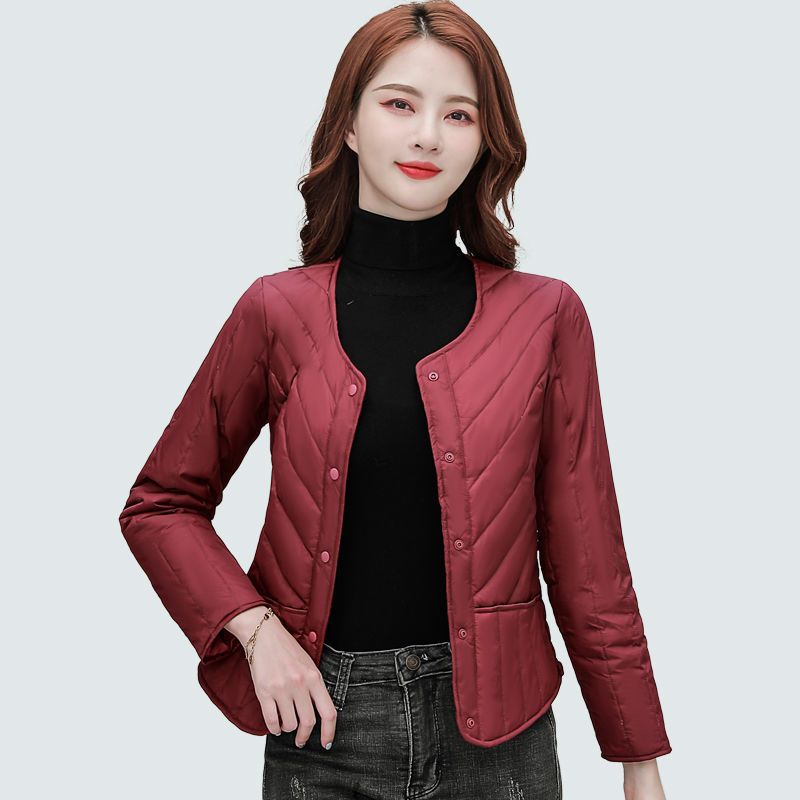 艾莱依羽绒服女内胆秋冬短款修身内穿中老年加厚妈妈装大码上衣外