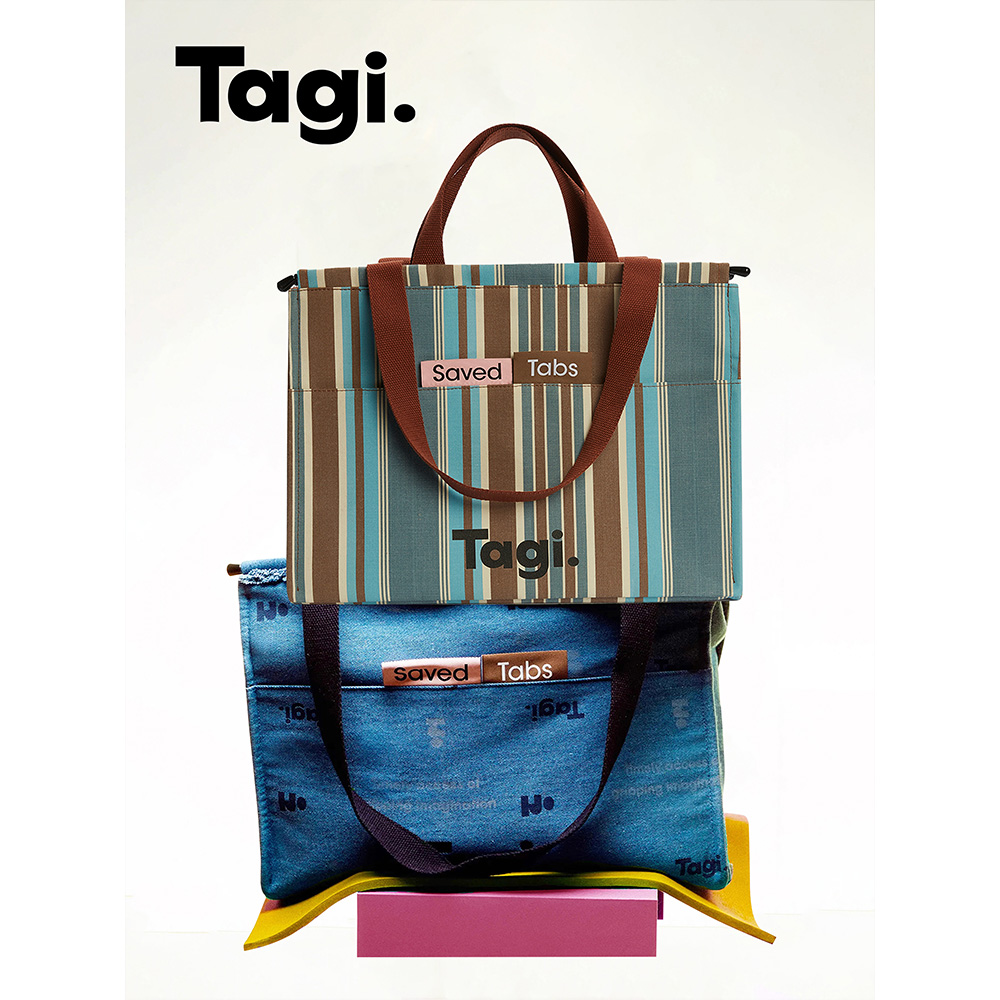 Tagi. Saved Tabs Tote bag标签帆布袋时尚休闲百搭单肩大包包