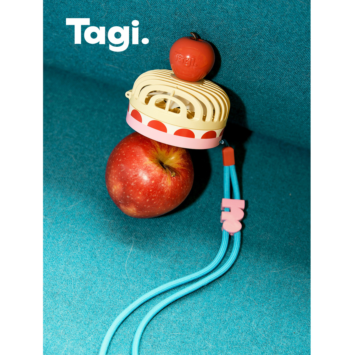 Tagi.苹果鼓鼓mini奶油蛋糕挂脖便携随身手持USB风扇便携式神器