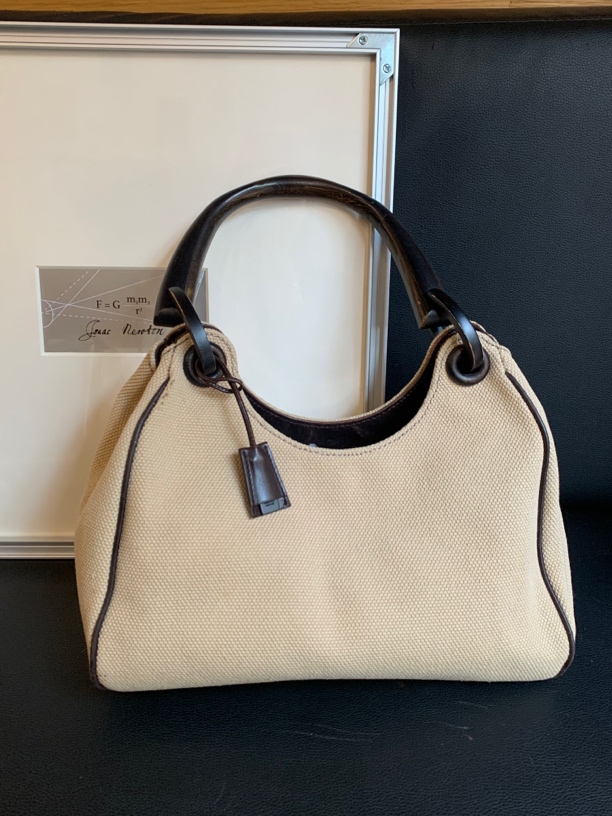 95新 GUCCI/古驰 0帆布竹节单肩托特包