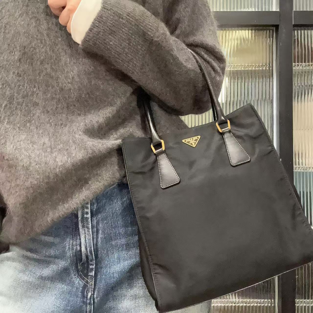 95新 Prada/普拉达 【蕾】1QU808 黑色正标琴谱包