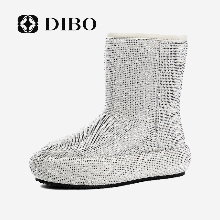 DIBO碲铂 璀璨星河 厚底加绒水钻雪地靴短筒时尚女靴25462592