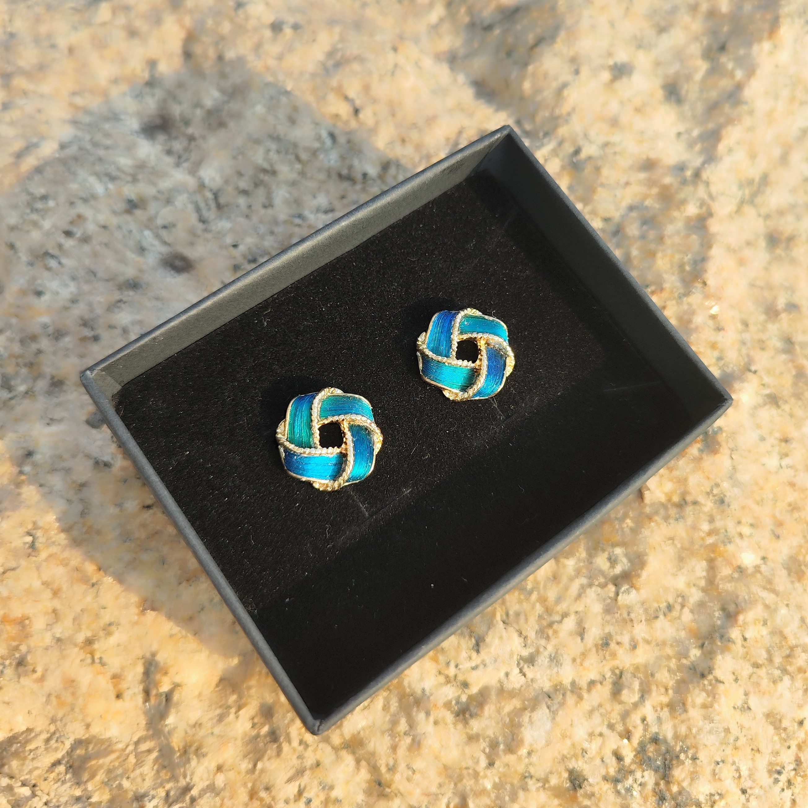 合金羽毛耳饰 【木风】2024轻奢风孔雀毛点翠工艺甜美气质时尚手工