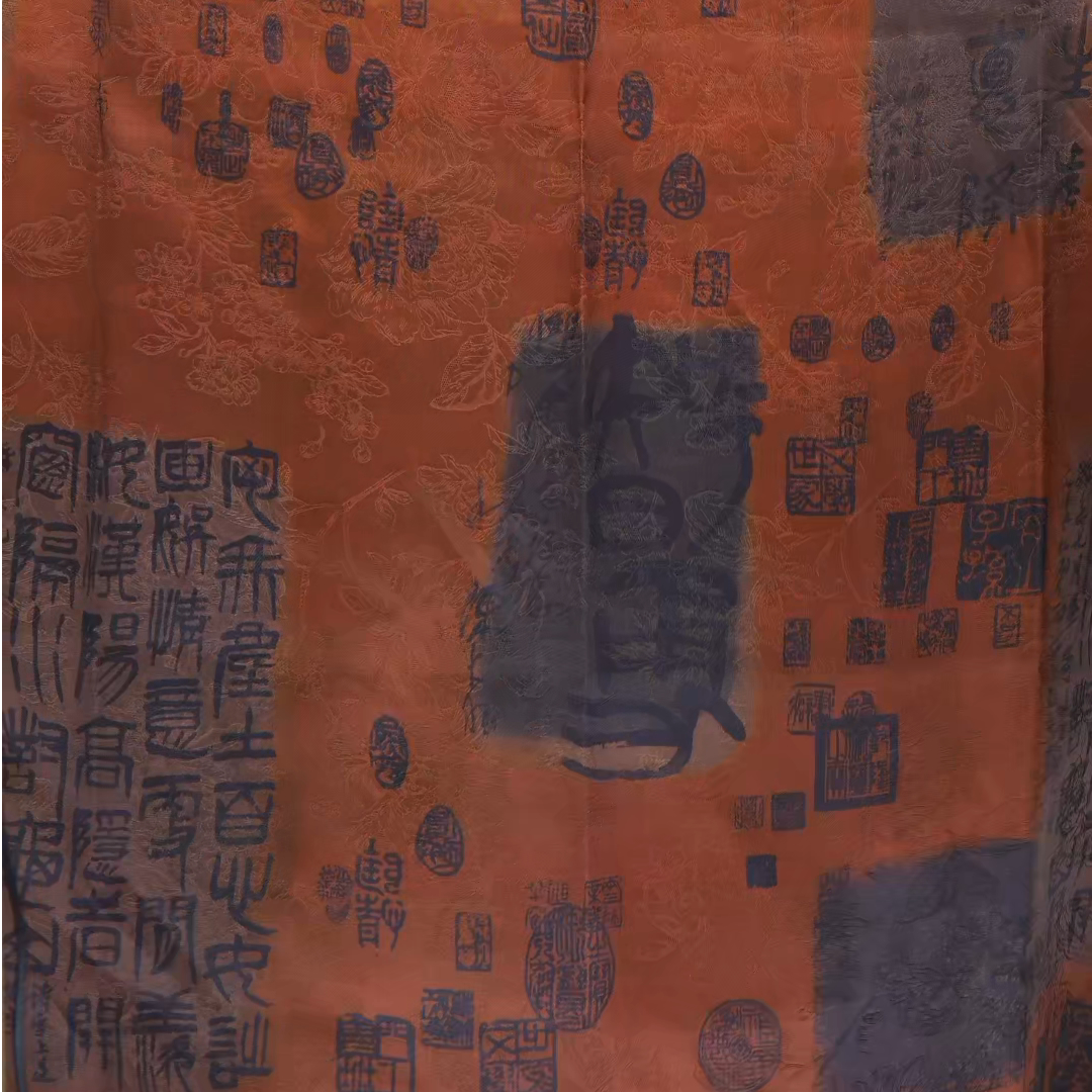 甲骨文-香云老料围巾 新款国风提花围巾 高端百搭双面双色披肩