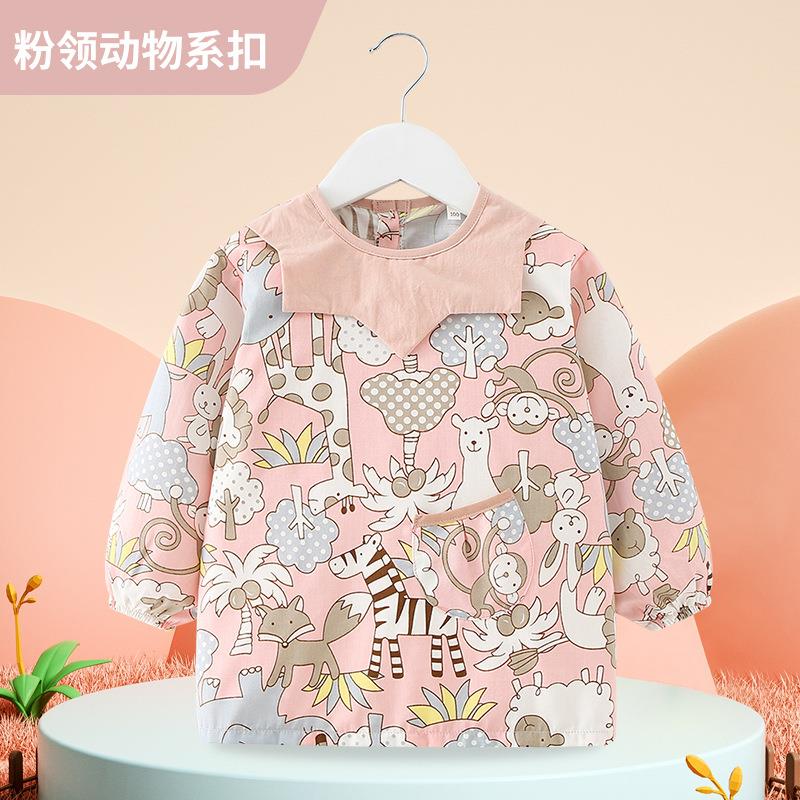 儿童罩衣防水长袖反穿衣宝宝吃饭衣围裙小孩幼婴儿园秋冬护衣围兜