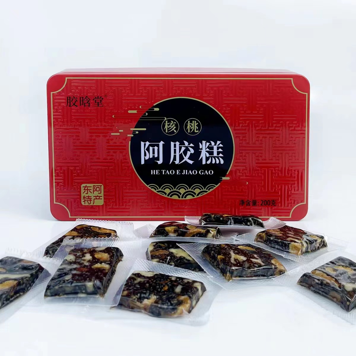 胶晗堂【铁盒装/200克】手工阿胶糕【礼盒立包装】口感软糯开袋即食