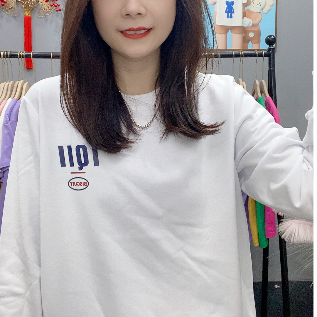 【小蓝胸标】不加绒 女士正肩卫衣时尚女款印花圆领长袖休闲百搭