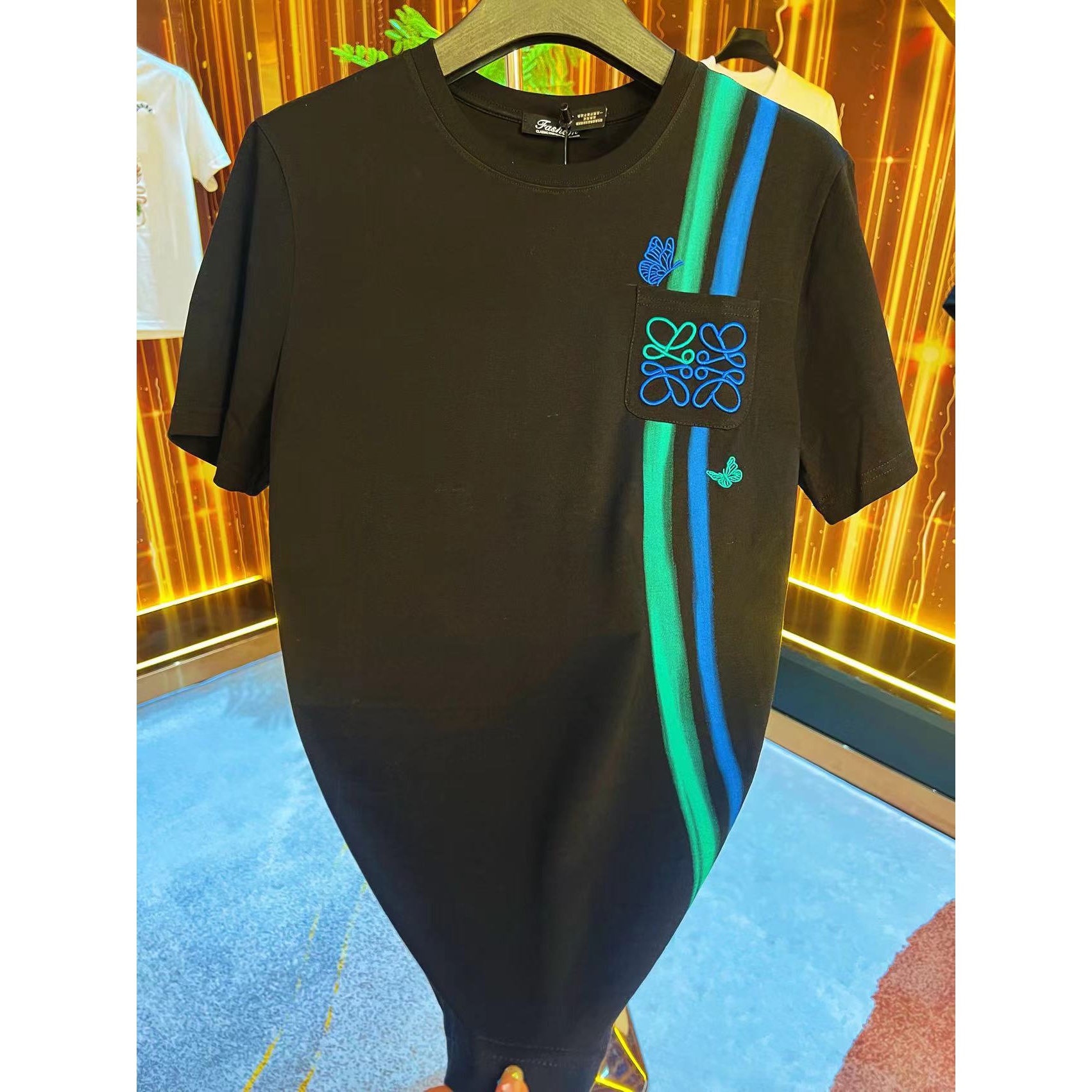 2024男士夏季宽松设计师圆领百搭时尚情侣半袖 -7733