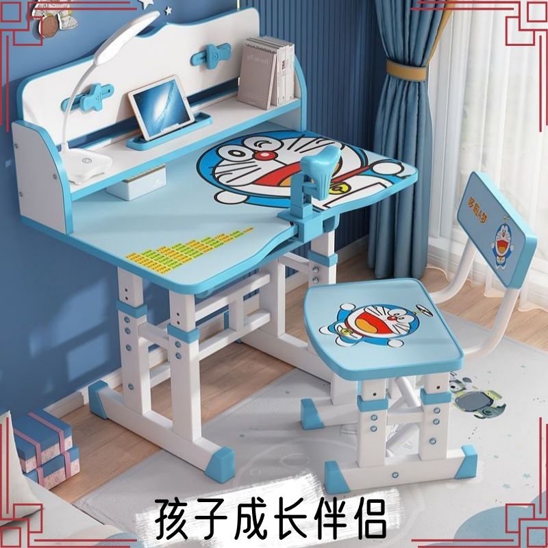 儿童书桌小学生写字桌家用书桌书架组合一体桌可升降儿童学习桌椅