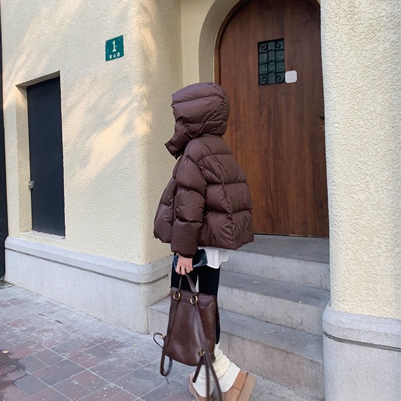 波司澄美拉德潮流防寒白鸭绒羽绒服女高档轻奢短款欧货气质连帽