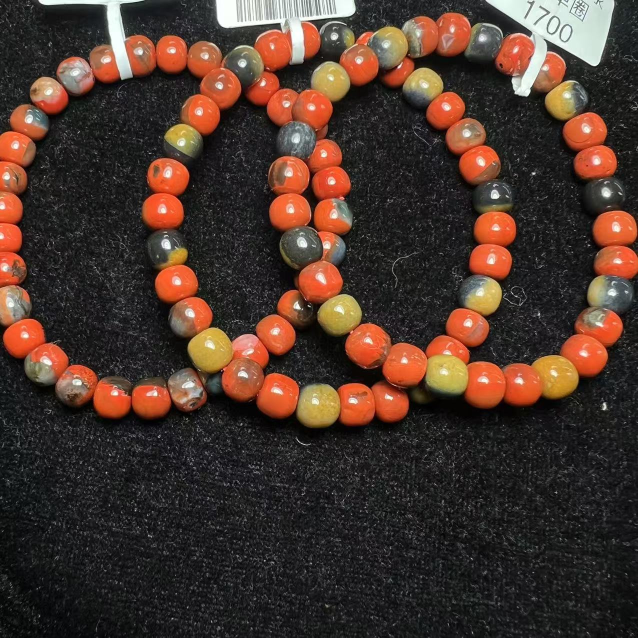  原矿无优化包浆南红5-6mm老型单圈手串多样性发一条