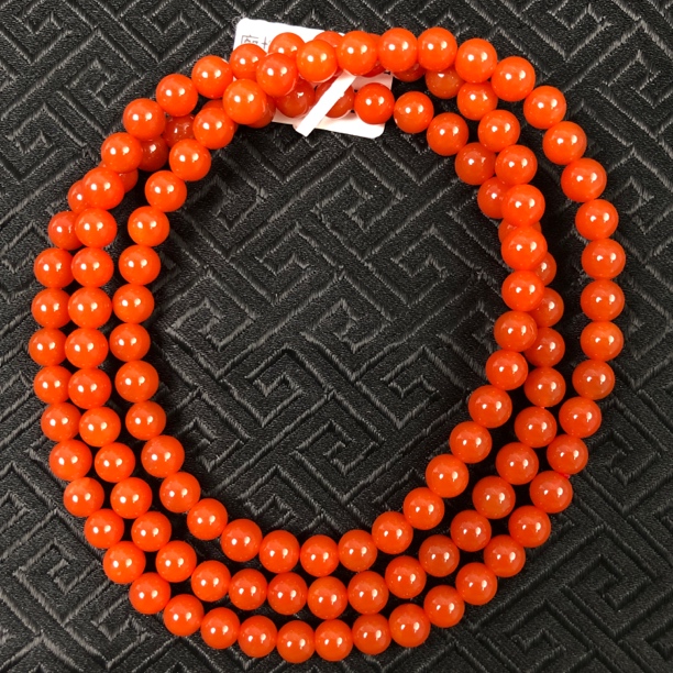 原矿无优化保山南红廊坡辣椒红5-6mm多圈手串