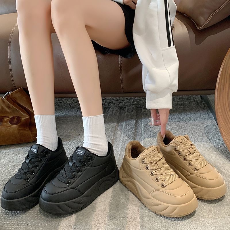 1288秋冬新款保暖新款时尚百搭板鞋学生厚底ins学生TY