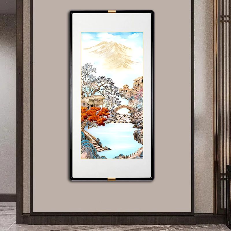 铜雕精品挂画《日照金山》新款高端艺术玄关画入户走廊过道装饰挂画
